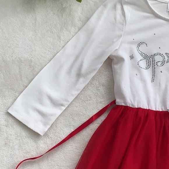 Pinky Los Angeles 7 Red & White Tulle Dress GUC Sparkle - Picture 4 of 12